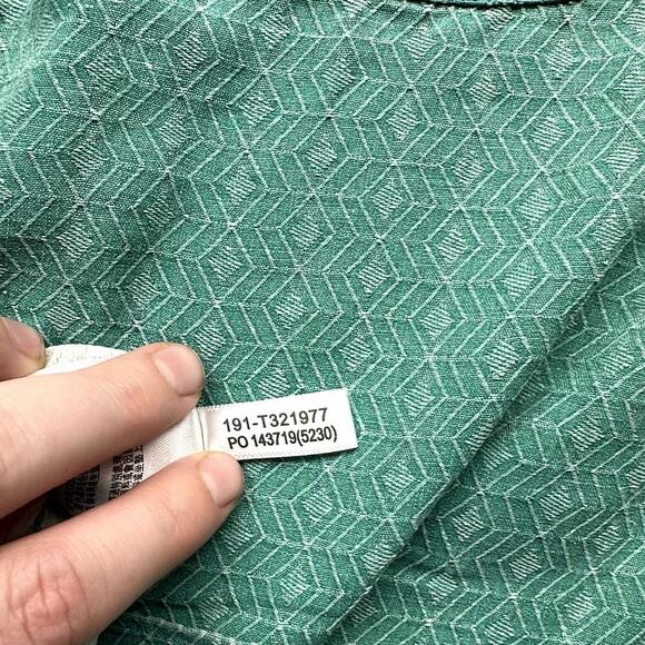 Tommy Bahama 100% Silk Textured Geometric Short Sleeve Shirt Mens XXL Green - Picture 10 of 12